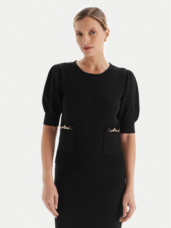 Fracomina Пуловер FR25WT7019K55601 Черен Slim Fit цвят на ниска цена