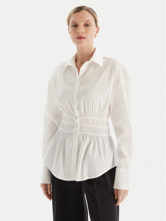 Fracomina Риза FS25WT6008W52001 Бял Regular Fit цвят на ниска цена