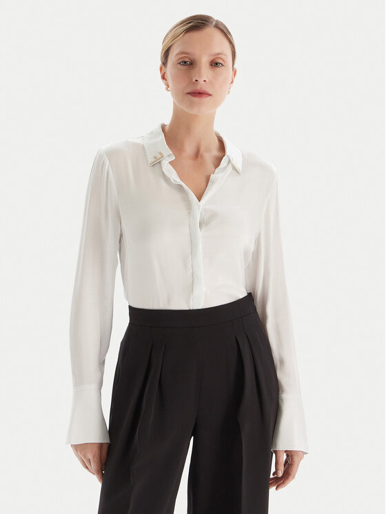 Fracomina Риза FS25WT6010W65101 Бял Regular Fit цвят на ниска цена