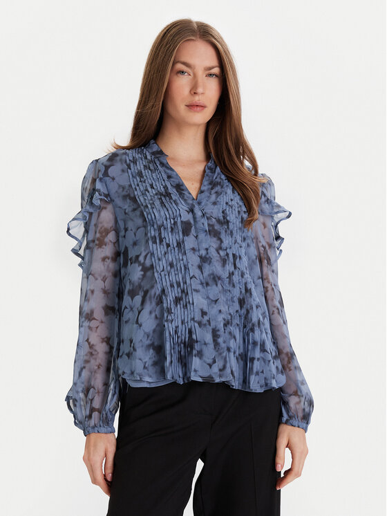 French Connection Блуза 72ZBA Син Regular Fit цвят на ниска цена