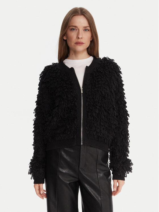 French Connection Кардиган 78ZBU Черен Regular Fit цвят на ниска цена