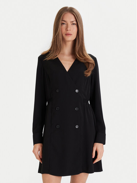 French Connection Коктейлна рокля 71ZBI Черен Regular Fit цвят на ниска цена