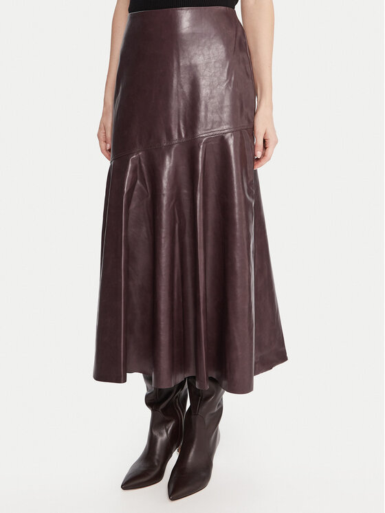 French Connection Пола от имитация на кожа 73ZAP 60 Бордо Regular Fit цвят на ниска цена