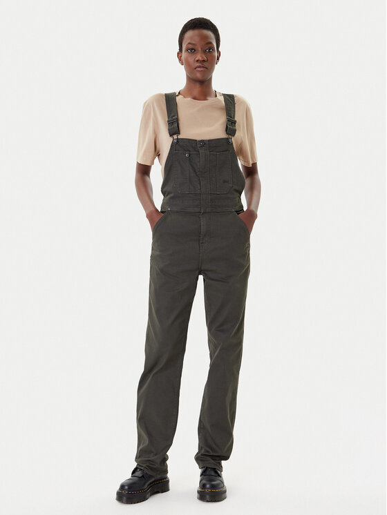 G-Star Raw Гащеризон с презрамки D26920-C106 Сив Slim Fit цвят на ниска цена