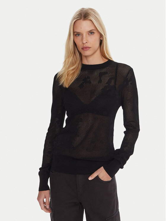 G-Star Raw Пуловер Pointelle D27724-B754 Черен Regular Fit цвят на ниска цена