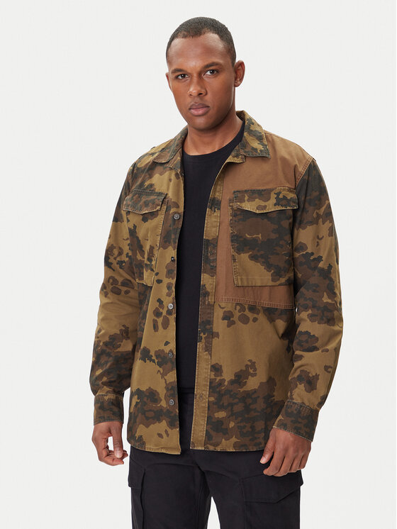 G-Star Raw Риза Cargo Pkt D26900-D553 Зелен Regular Fit цвят на ниска цена