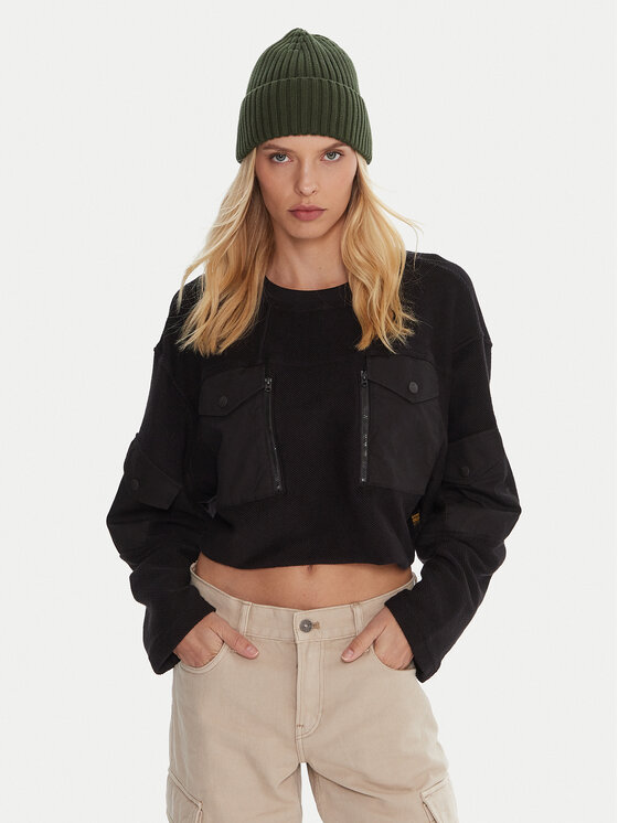 G-Star Raw Суитшърт Multi Pkt D27168-E312 Черен Relaxed Fit цвят на ниска цена