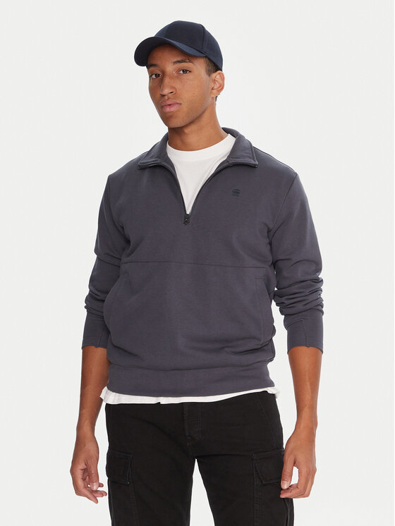 G-Star Raw Суитшърт Nifous Half Zip D26305-D566 Тъмносин Regular Fit цвят на ниска цена