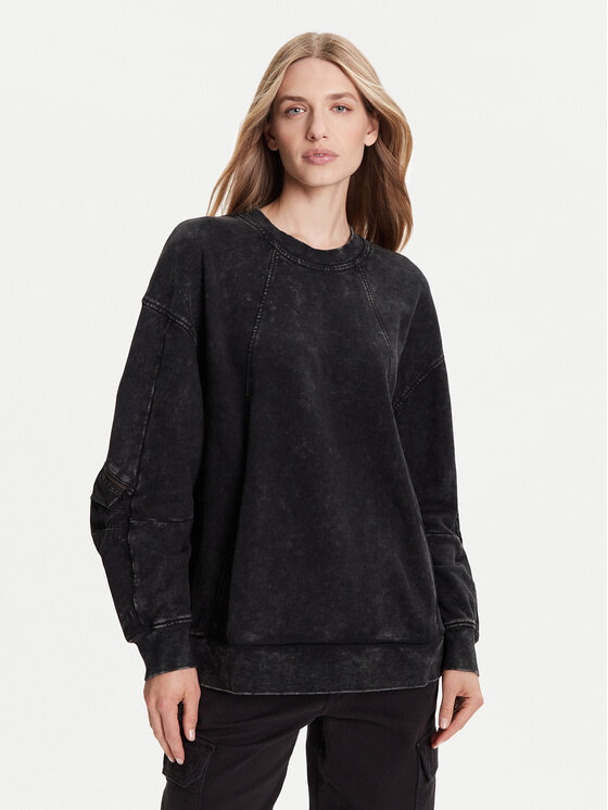 G-Star Raw Суитшърт Washed 3D D27738-D969 Черен Oversize цвят на ниска цена