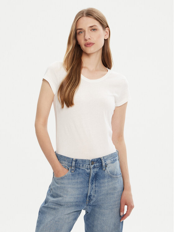 G-Star Raw Тишърт Eyben D24533-4107 Бял Slim Fit цвят на ниска цена