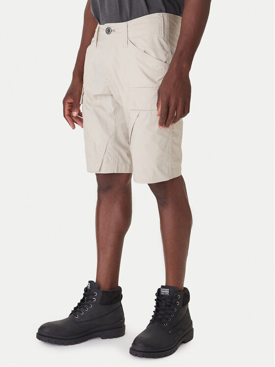 G-Star Raw Шорти от плат 3D Cargo D26222-D308 Екрю Regular Fit цвят на ниска цена