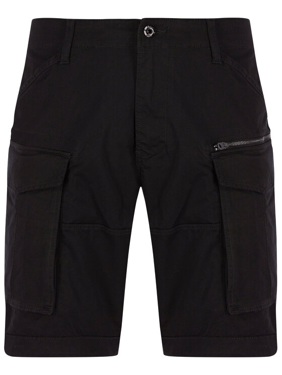G-Star Raw Шорти от плат Rovic Zip D08566-5126-990 Черен Relaxed Fit цвят на ниска цена