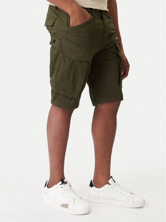 G-Star Raw Шорти от плат Rovic Zip D26214-5126 6059 Каки Relaxed Fit цвят на ниска цена