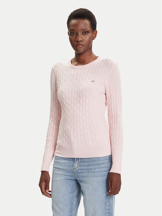 Gant Пуловер 4800100 Розов Slim Fit цвят на ниска цена
