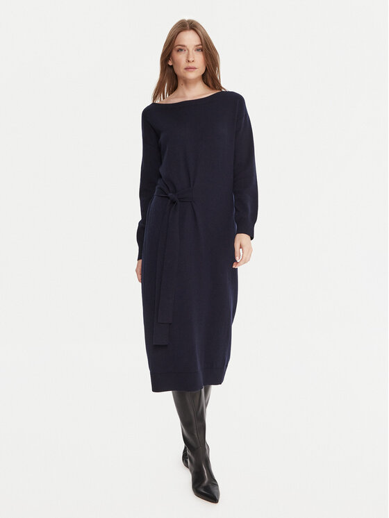 Gaudi Плетена рокля 521FD13001 Тъмносин Relaxed Fit цвят на ниска цена