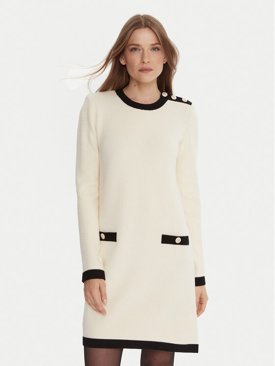 Gaudi Плетена рокля 521FD13009 Екрю Regular Fit цвят на ниска цена