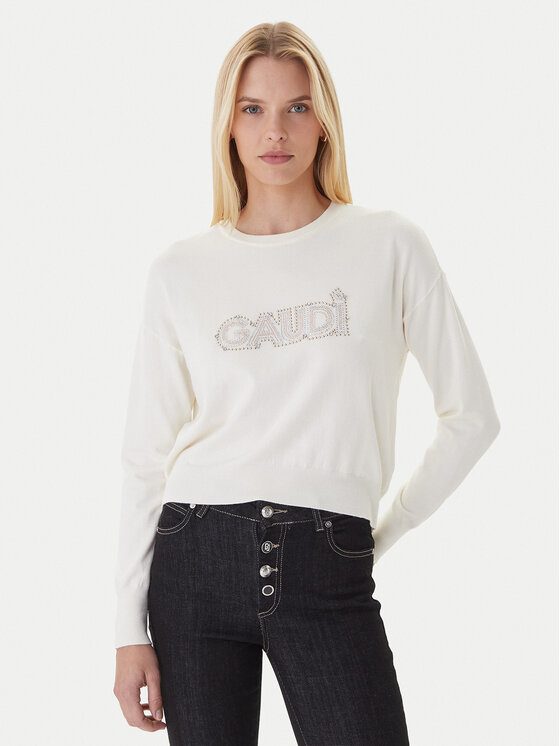 Gaudi Пуловер 521BD53023 Бежов Regular Fit цвят на ниска цена