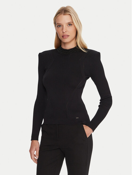 Gaudi Пуловер 521FD53036 Черен Slim Fit цвят на ниска цена