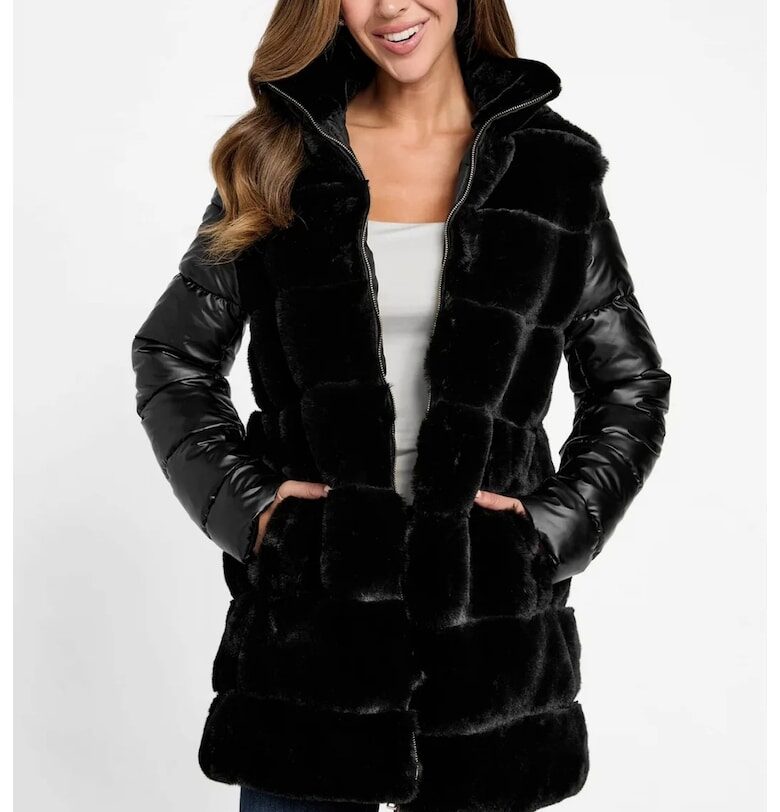 Geaca dama  din blana sintetica Factory Olivette GUESS