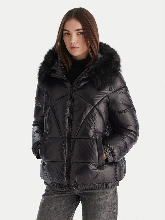 Geox Зимно яке Backsie W5628S T3121 F9000 Черен Oversize цвят на ниска цена