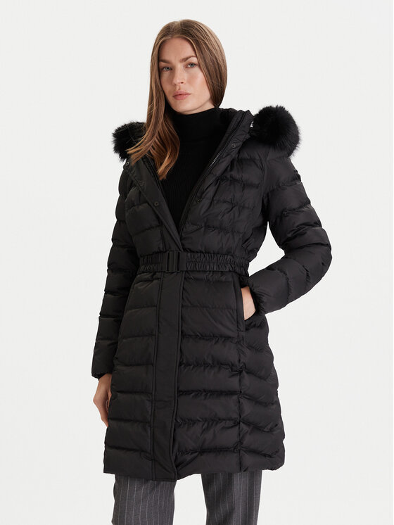 Geox Пухено яке Catria W5626F T3152 F9000 Черен Slim Fit цвят на ниска цена