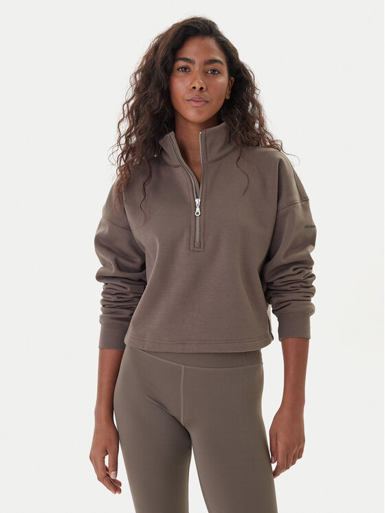 Girlfriend Collective Суитшърт Vega 2024 Бежов Relaxed Fit цвят на ниска цена