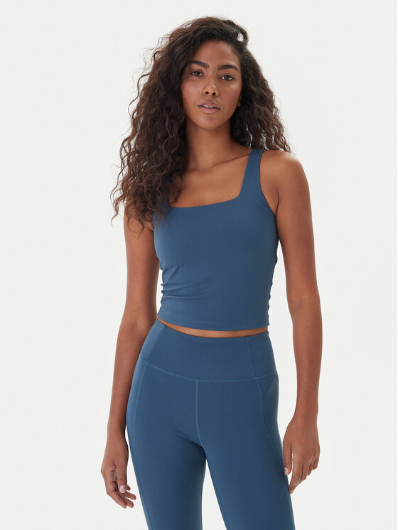 Girlfriend Collective топ Tommy 1045 Тъмносин Slim Fit цвят на ниска цена