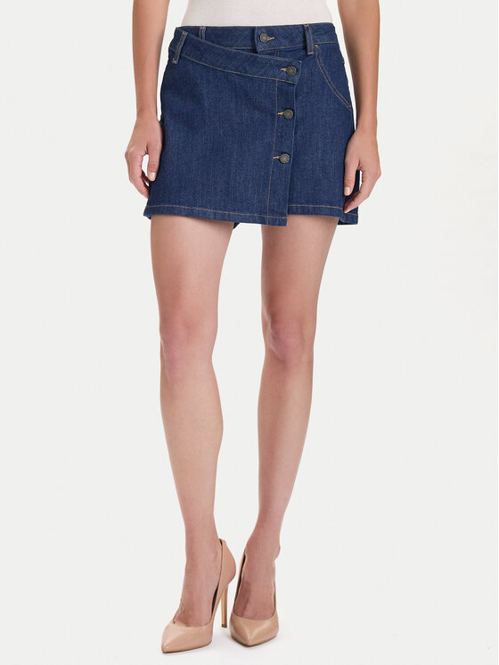 Guess Jeans Дънкова пола W5BD96 D002A Тъмносин Regular Fit цвят на ниска цена