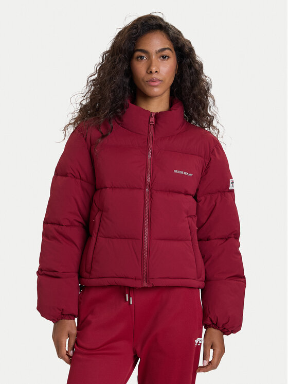 Guess Jeans Зимно яке W4BL20 WGII2 Червен Regular Fit цвят на ниска цена