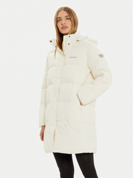 Guess Jeans Зимно яке W4BL24 WGII2 Екрю Regular Fit цвят на ниска цена