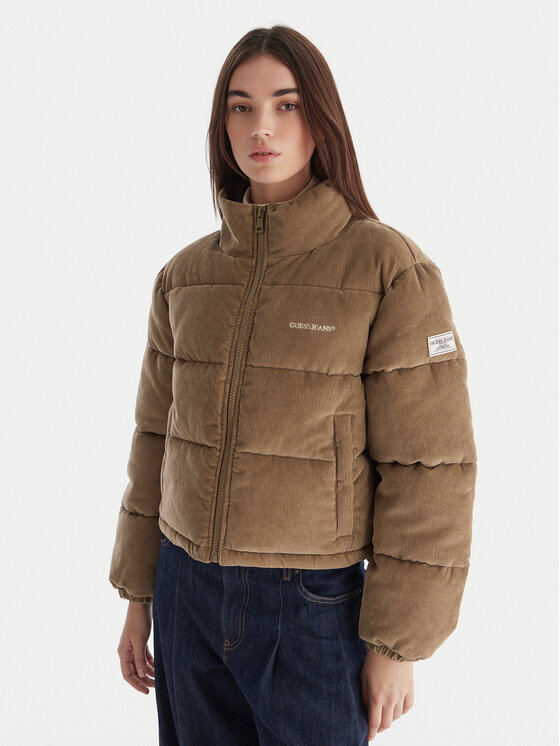 Guess Jeans Зимно яке W5BL17 W2061 Бежов Regular Fit цвят на ниска цена