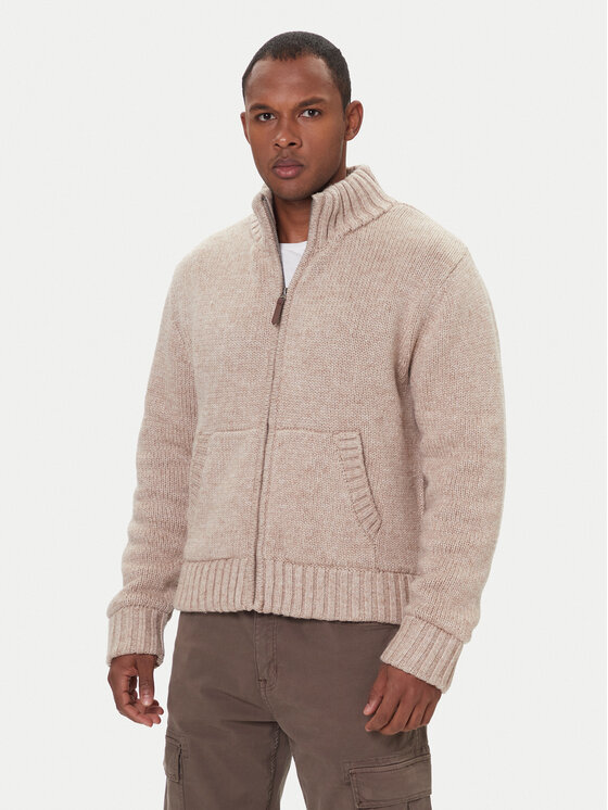 Guess Jeans Кардиган M5BR07 Z0662 Кафяв Regular Fit цвят на ниска цена