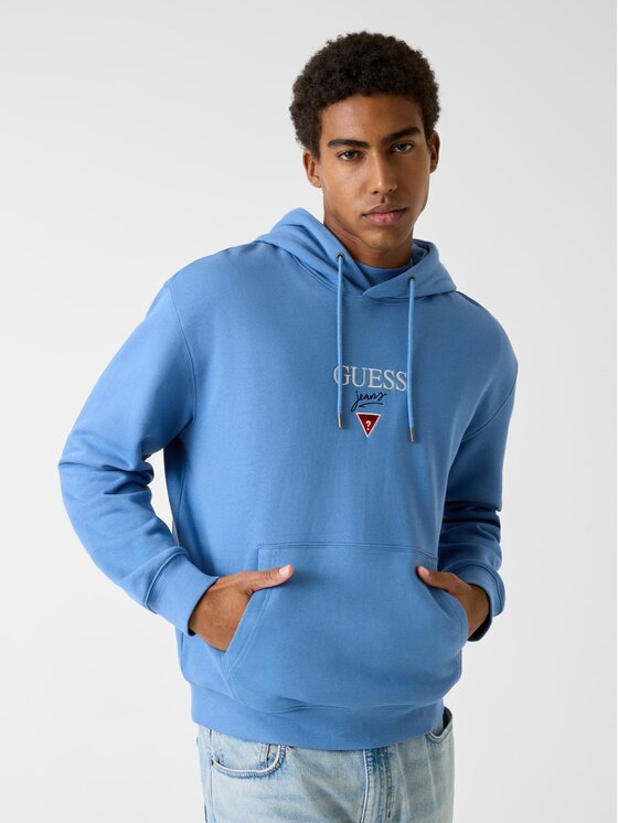 Guess Jeans Суитшърт 180299 Светлосиньо Classic Fit цвят на ниска цена