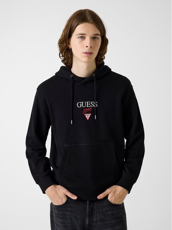 Guess Jeans Суитшърт 180299 Черен Classic Fit цвят на ниска цена