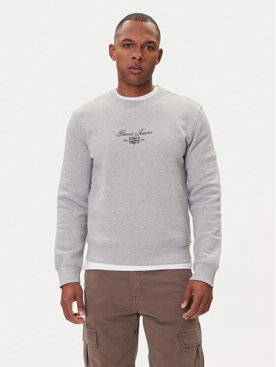 Guess Jeans Суитшърт M5BQ35 K9V31 Сив Slim Fit цвят на ниска цена