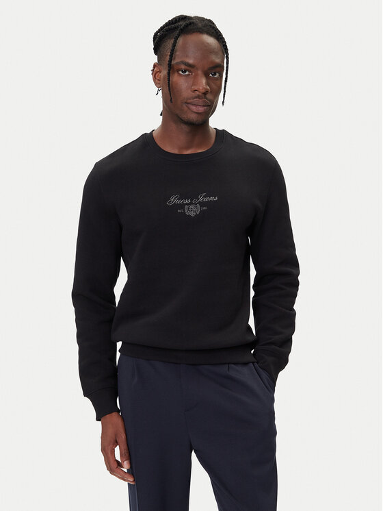 Guess Jeans Суитшърт M5BQ35 K9V31 Черен Slim Fit цвят на ниска цена