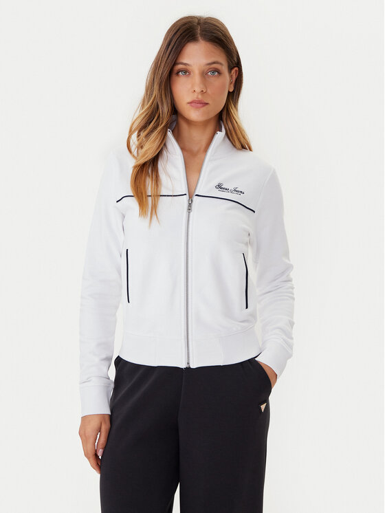 Guess Jeans Суитшърт W5YQ17 K68I4 Бял Regular Fit цвят на ниска цена