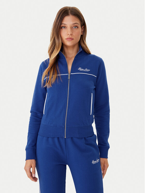 Guess Jeans Суитшърт W5YQ17 K68I4 Син Regular Fit цвят на ниска цена