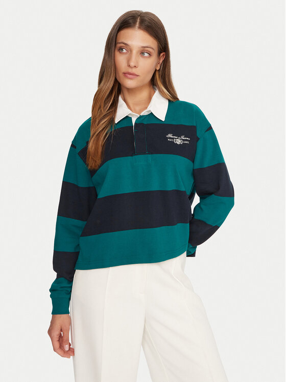 Guess Jeans Тениска с яка и копчета W5BP06 KCPS1 Бежов Relaxed Fit цвят на ниска цена