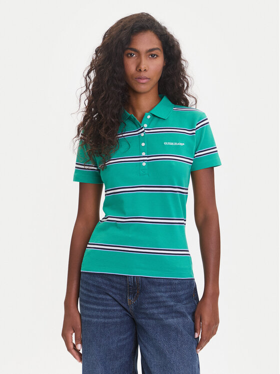 Guess Jeans топ 176097 Зелен Classic Fit цвят на ниска цена