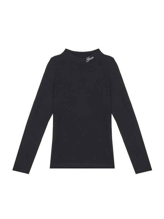 Guess Блуза J5BI14J1314 Черен Slim Fit цвят на ниска цена