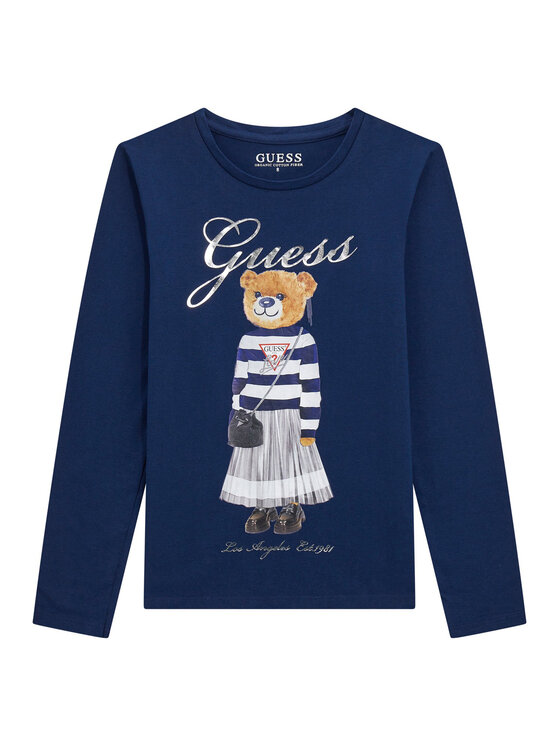 Guess Блуза J5BI16 J1314 Тъмносин Regular Fit цвят на ниска цена