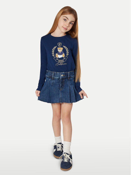 Guess Блуза J5BI26 J1314 Тъмносин Regular Fit цвят на ниска цена