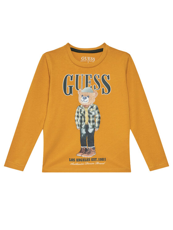 Guess Блуза N5BI04 I3Z14 Жълт Regular Fit цвят на ниска цена