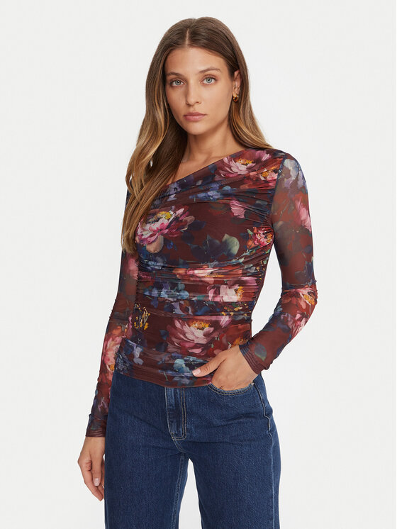 Guess Блуза W5BP32 KCZC2 Цветен Slim Fit цвят на ниска цена