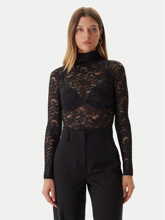 Guess Боди O5BM08 K1820 Черен Slim Fit цвят на ниска цена