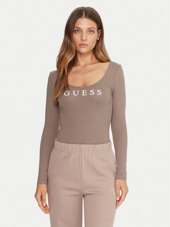 Guess Боди O5RM08 KBBU1 Бежов Regular Fit цвят на ниска цена