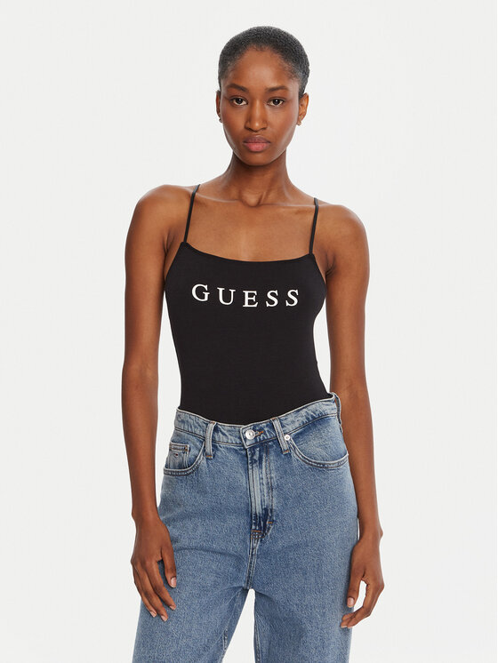 Guess Боди O5RM11 KBBU1 Черен Regular Fit цвят на ниска цена