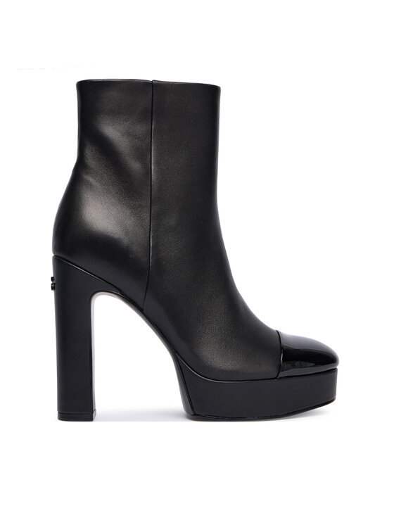 Guess Боти FLFRNT LEA10 Черен цвят на ниска цена