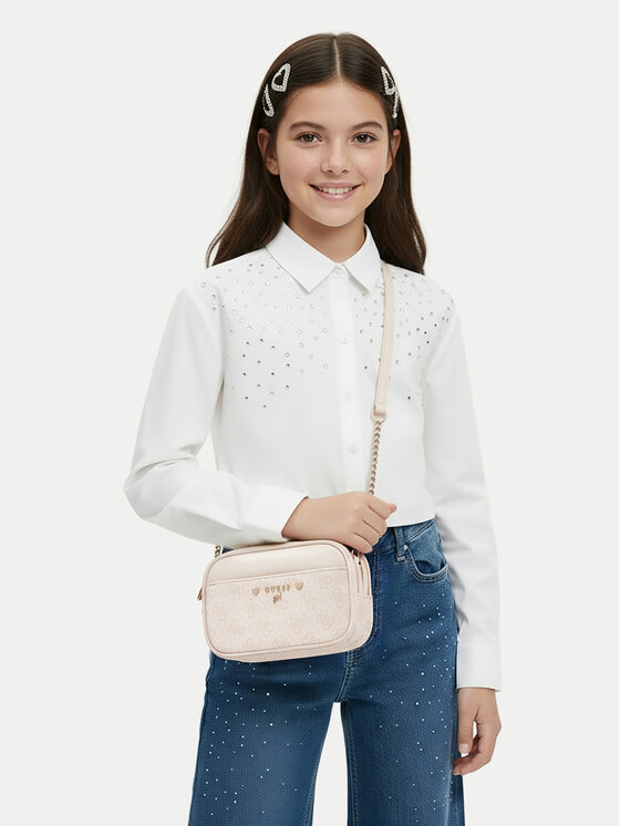 Guess Дамска чанта J5YZ00 WFMF0 Екрю цвят на ниска цена